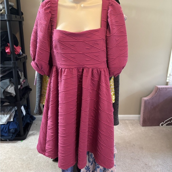 Free People Raspberry Textured Dress - Picture 1 of 5